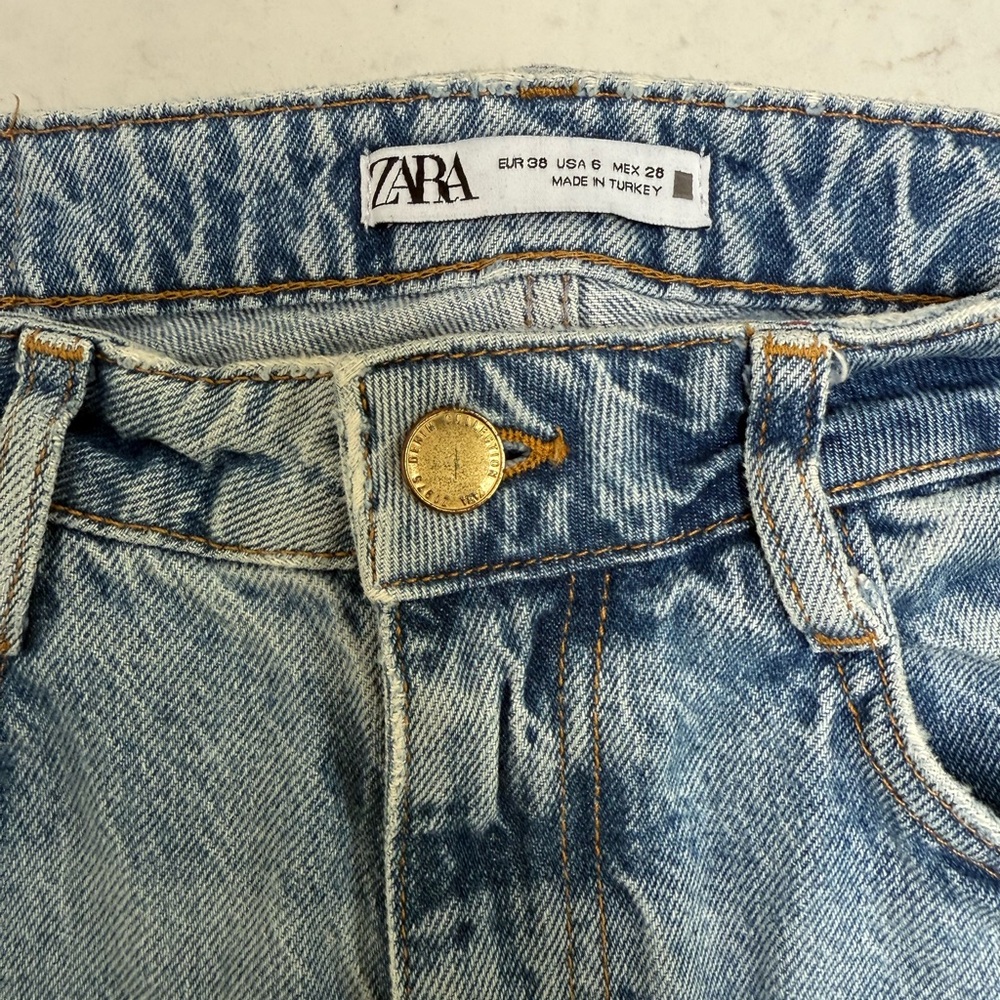 Zara Light Blue Straight Leg Jeans - Picture 3 of 7